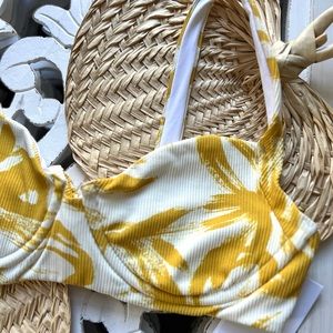 🫧🌸 VITAMIN A 🌸🫧 Fully Lined Demi Ribbed Bralette Bra Bikini Swim Top